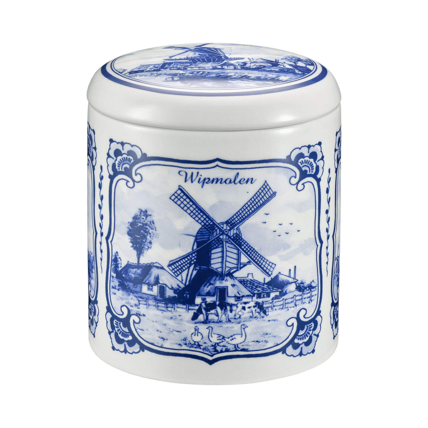 Delft Blue Jar 'Windmill' - 1 jar with 10 pc - Hans Egstorf